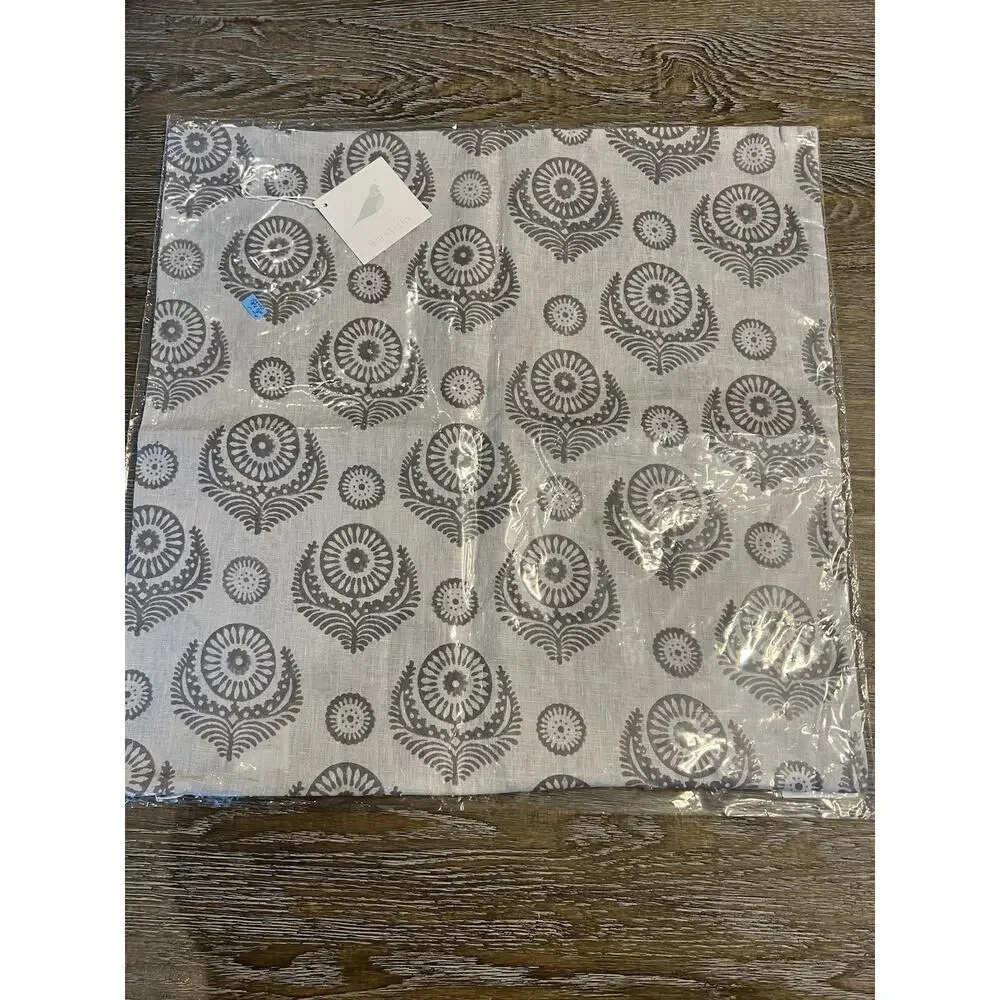 NWT Serena & Lily Pillow Cover (20” SQ) Gray 100% Linen